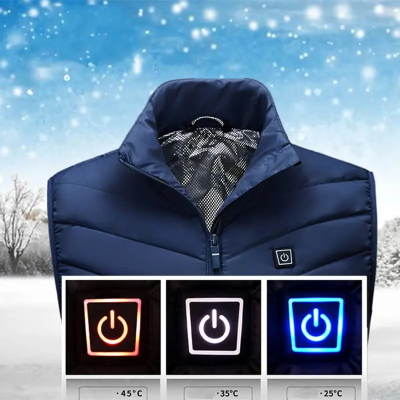 

2020 Winter Mens USB Heating Electrical Vests Men Warm Sleeveless Jacket Men Classic Heating Intelligent Overcoats