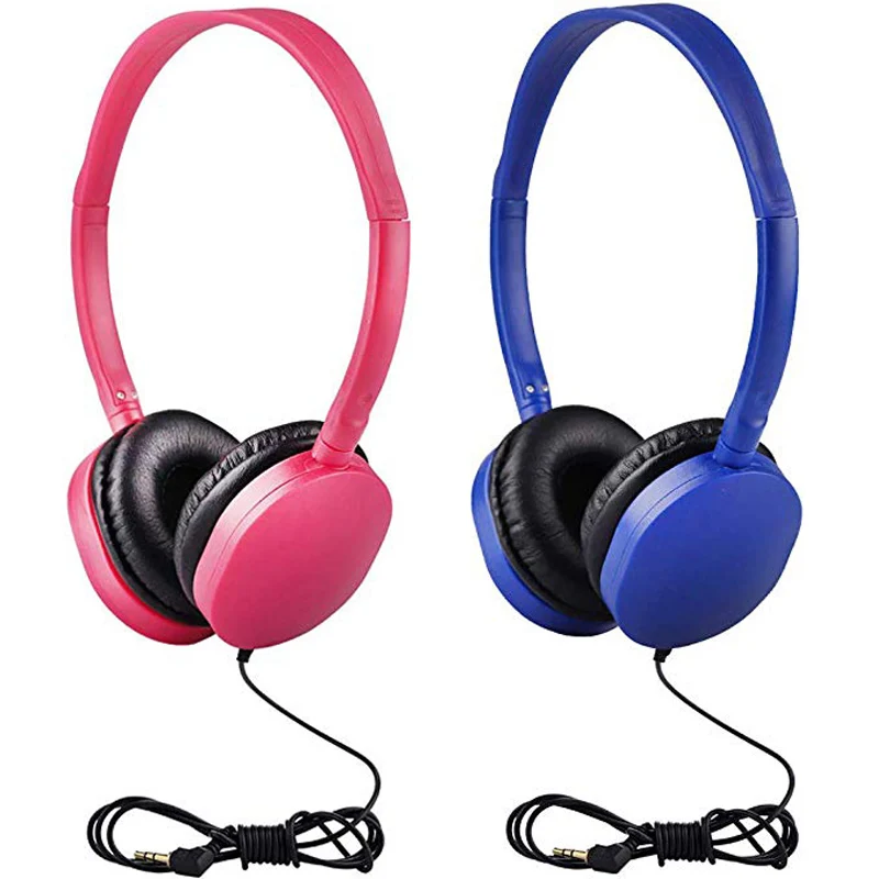 Pink and Dark blue Детские наушники складные регулируемые проводные наушники гарнитура с 3,5 мм аудио разъем для детей Mp3 Смартфон - Цвет: Pink and Dark blue