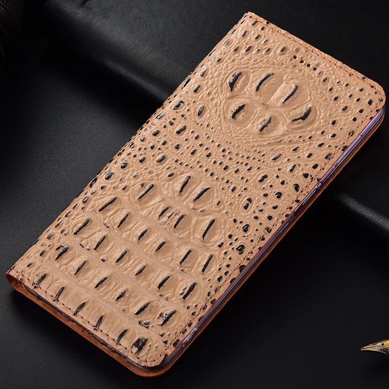 Для Moto P40 чехол с крокодиловым узором Флип из натуральной кожи Мягкая силиконовая задняя крышка для Motorola one vision Coque