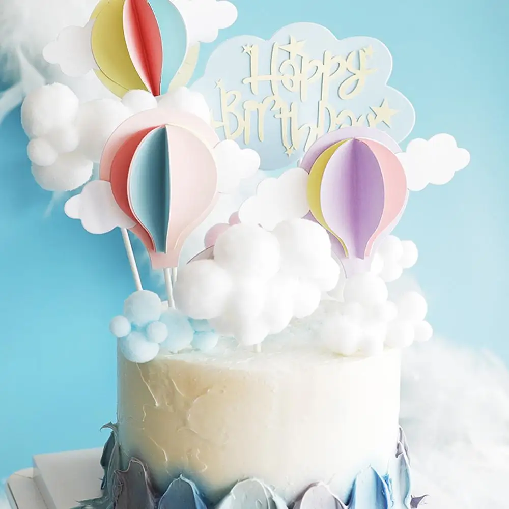 5 шт. Платье для девочек с маленькими пушистыми помпончиками облако торт Топпер