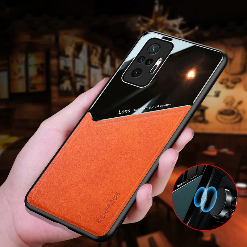 

Luxury Business shockproof Protection Built-in magnetic leather Phone Case For Xiaomi Redmi Note 10S 10 Pro Max 5G 4G Back Cover