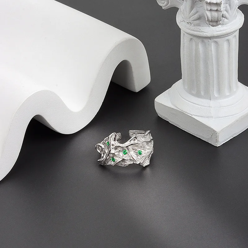 

Vintage Tinfoil Paper Texture Pattern Shape Finger Ring For Women Elegant Irregular Geometric Rhinestone Opening Ring Jewelry