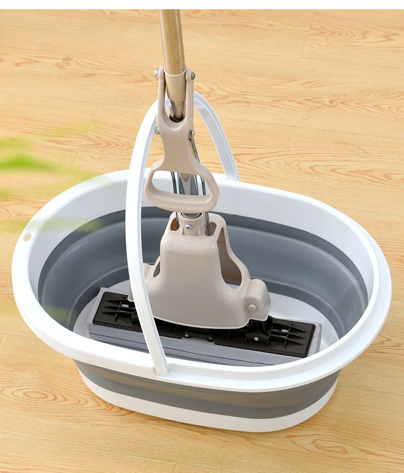 Складное пластиковое ведро для мытья кемпинга с ручкой складная Швабра пола
