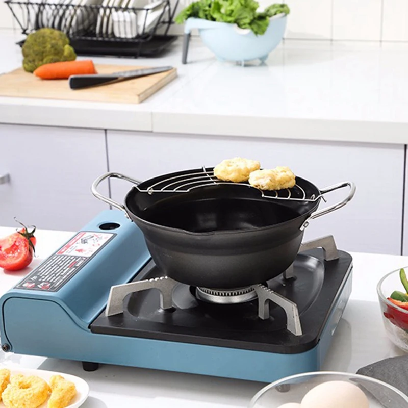 Бытовая фритюрница с дренажной рамой в японском стиле кухонная посуда|Сковороды|