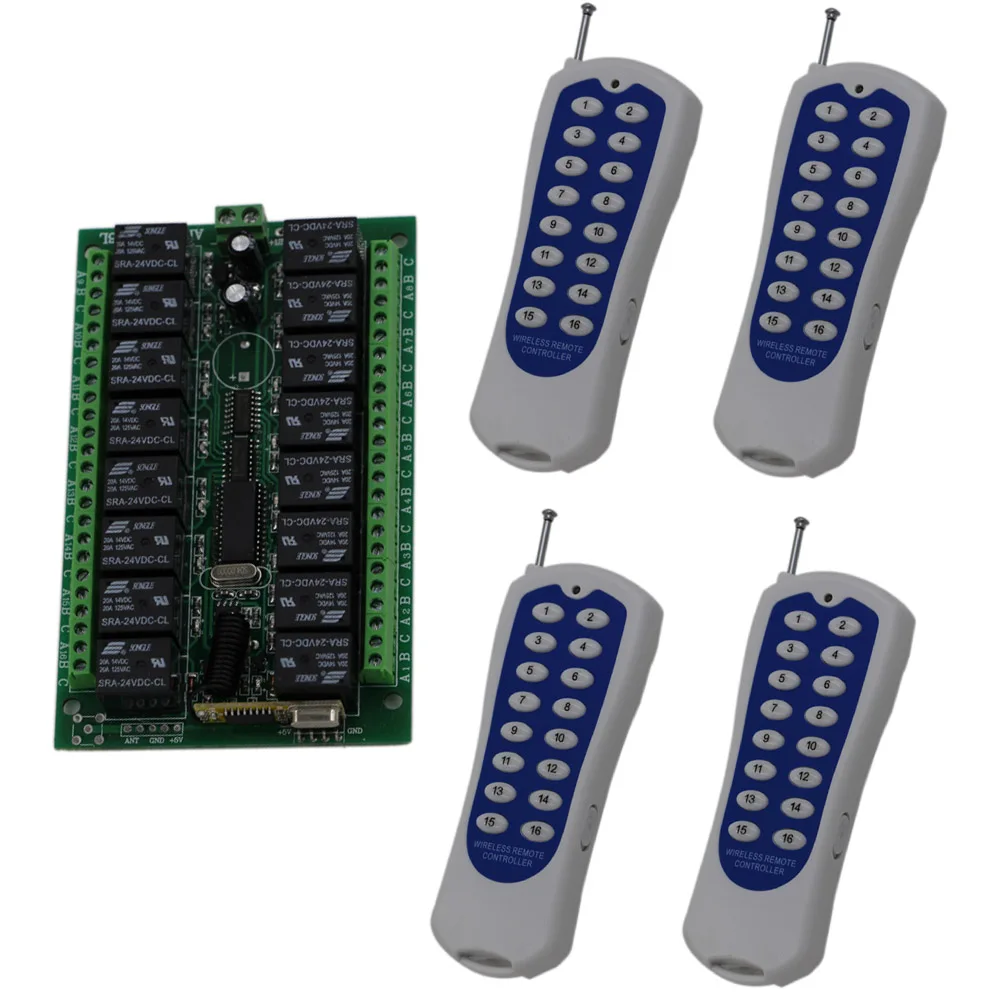 

DC 12 В 24 в 16 каналов 16-канальное радио реле беспроводное быстрое Дистанционное передатчик приемник беспроводной светильник переключатель