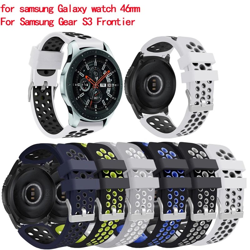 

Ремешок силиконовый для samsung Galaxy Watch 46 мм, классический браслет для смарт-часов, 22 мм