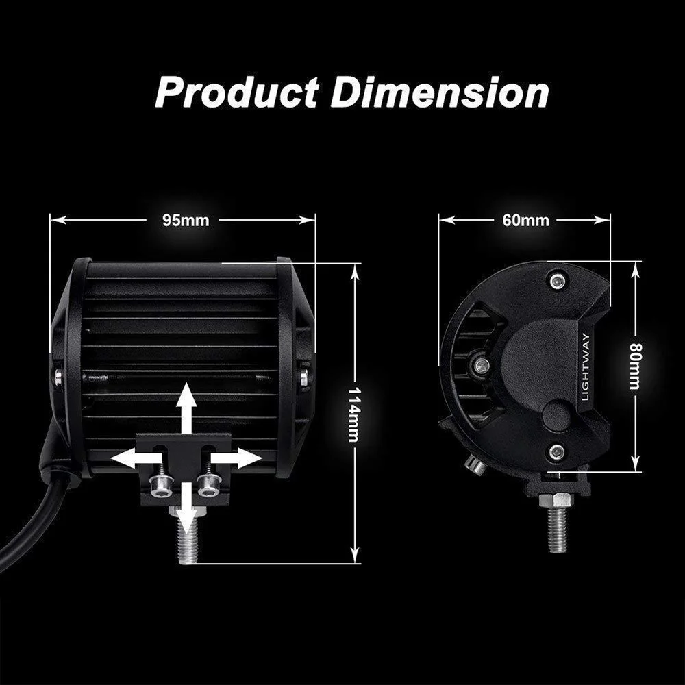 72 Вт 2шт 4-дюймовый светодиодный светильник для работы Водонепроницаемый