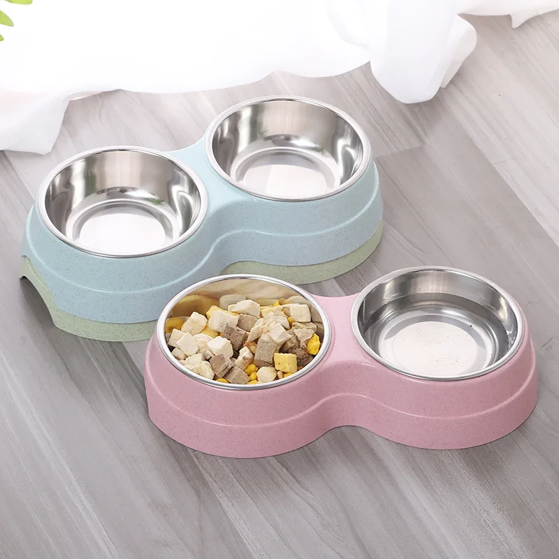 

Pet Bowls Dog Food Water Feeder Stainless Steel Pet Drinking Dish Feeder Cat Puppy Feeding Supplies Small Dog Accessories