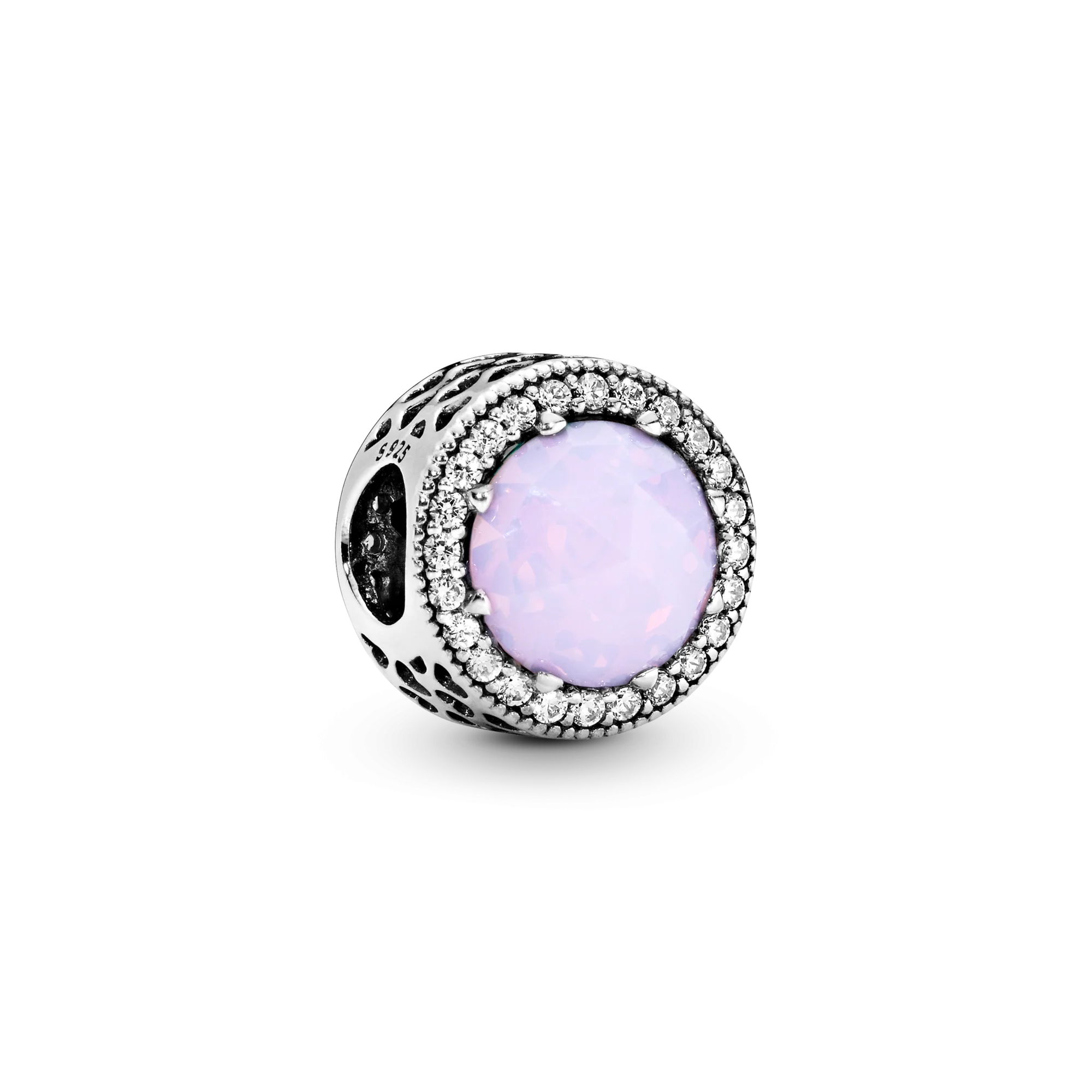 

2020 Hot 925 Sterling Silver Sparkling Opalescent Pink Charm Beads Bracelet Fit Original Pandora Bracelet DIY Jewelry For Women