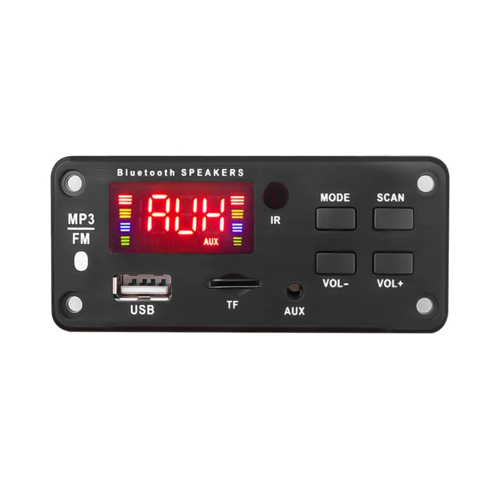 Bluetooth 5.0 LED Display Infrared Button/Remote Control MP3 Decoder Board FM Radio TF USB AUX Audio Module for Car Speaker |