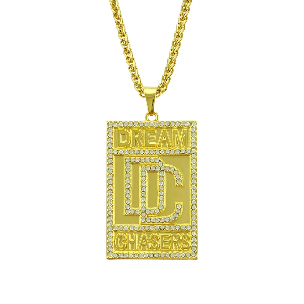 

2021 Fast Selling New Hip-hop Letter Military Brand Necklace, European And American Fashion Inlaid With Alloy