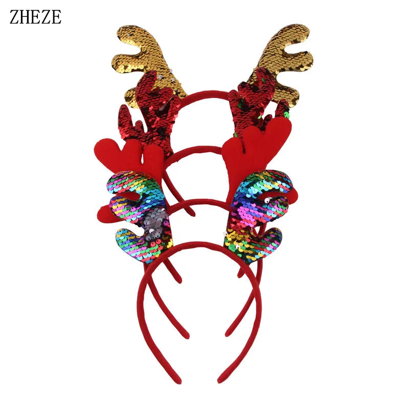 Рождественская повязка на голову красные/зеленые Фетровые Подкладки с обратным