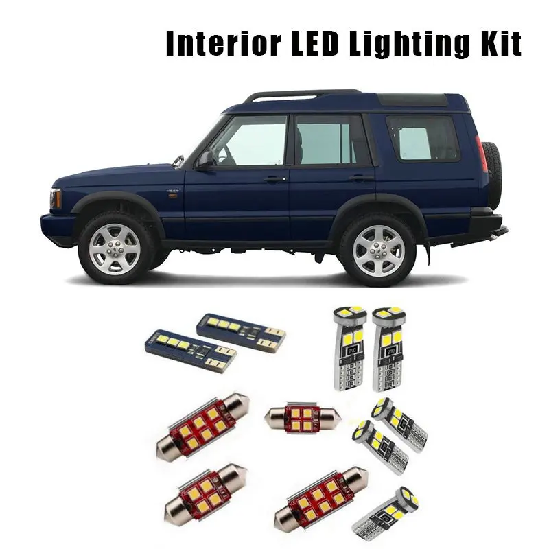

Внутренний комплект, подходит для Land Rover Discovery 1998-2002 2003 2004, 13 лампочек, освещение автомобиля, карта, купол, багажник, Лицензионная лампа
