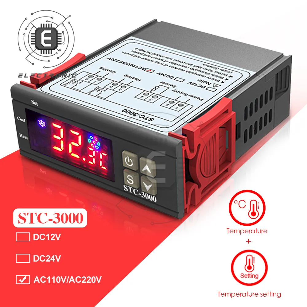 STC-3000 Высокоточный цифровой термостат для контроллер температуры инкубатора