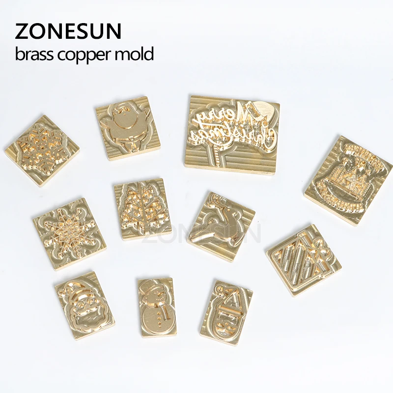 ZONESUN пользовательский латунный логотип штамп Рождественская елка подарок