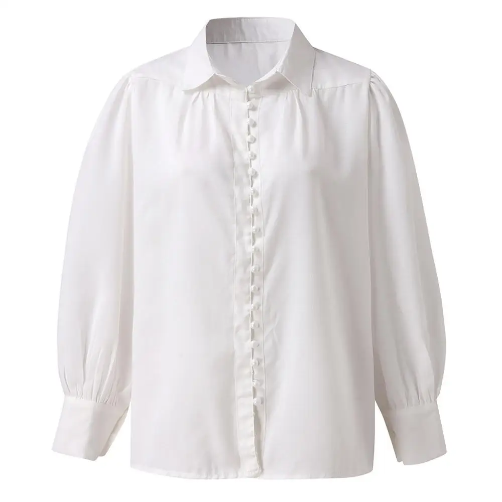 Женский топ модная пикантная рубашка на пуговицах с длинным рукавом и V образным