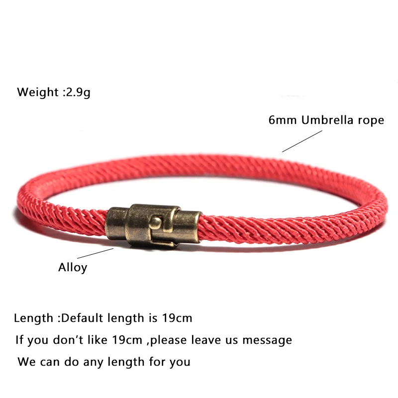 Браслет цепочка для мужчин и женщин красный минималистичный браслет на магните