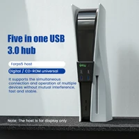 ps5 hub type c usb3 0 splitter plug and play 5 port usb hub extension charger for ps5 optical drive versiondigital version