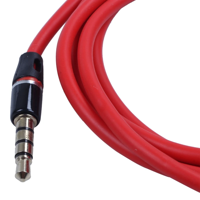 3.5Mm 1/8 Inch Male To 4 Pole Car AUX Audio Cord Cable Record Headphone RED With U Shape Y Splitter | Электроника