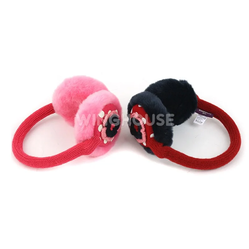 Детские теплые наушники в южнокорейском стиле с милыми цветочками плюшевые