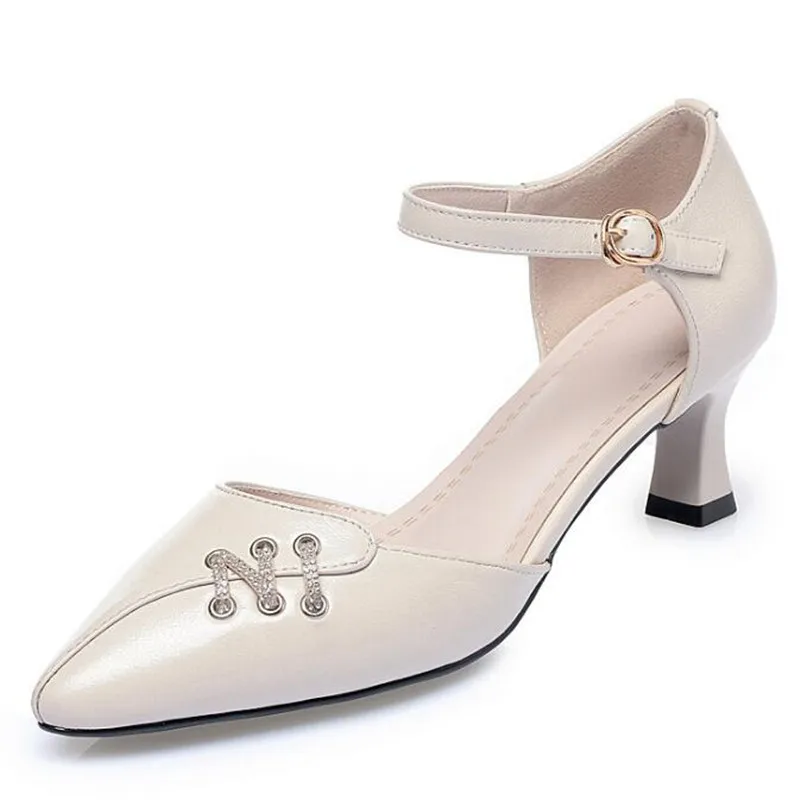 Новинка босоножки из натуральной кожи модные сандалии обувь на высоком каблуке