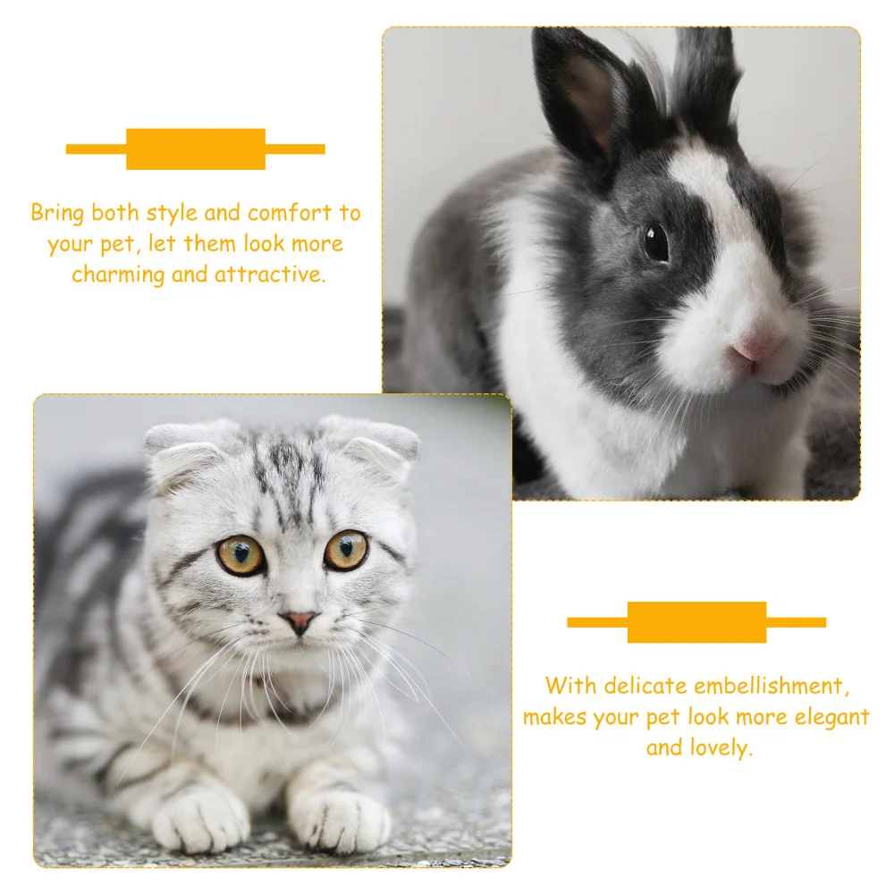 

2Pcs Adorable Pet Decorative Collar Rabbit Safety Neckband Pet Supply