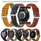 Ремешок кожаный спортивный для Huawei Watch GT3 42 мм 46 ммGT Runner 46 ммGT 2GT2Pro, браслет для наручных часов HUAWEI WATCH GT 3, 20 мм 22 мм