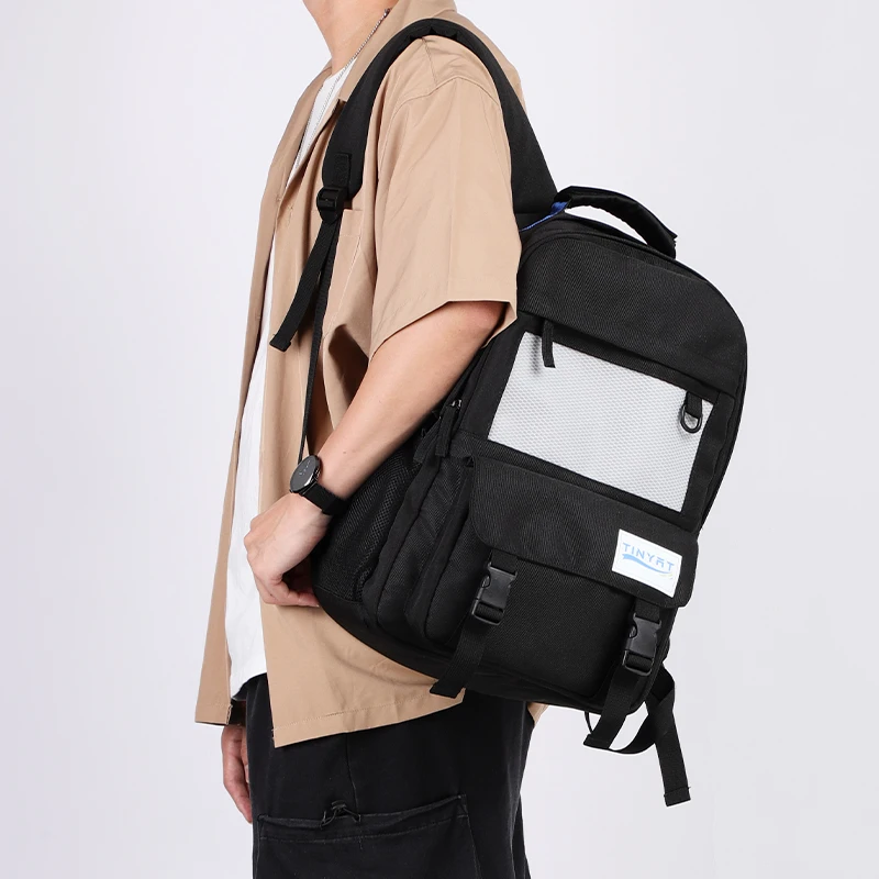 

TINYAT Men's 15 inch laptop backpacks computer male school Backpacks Rucksacks leisure for teenage Travel Shoulder Mochila Black