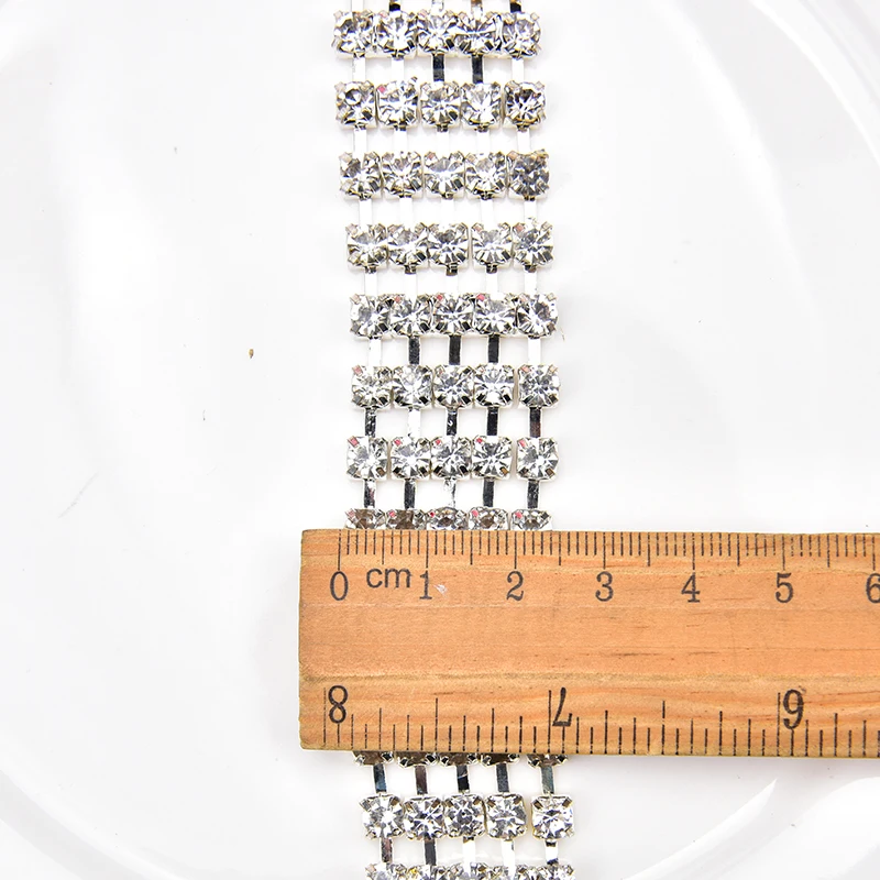 Блестящие кристаллы 1 ярд/2 ярда для одежды Свободные Стразы с плоским основанием