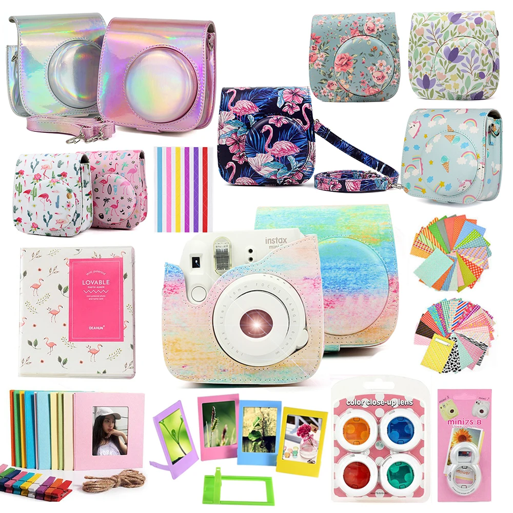 Чехол Fujifilm Instax Mini сумка Аксессуары для камеры комплект фотоальбом фильтры для объектива наклейки для Instax Mini 8 Mini 9 мгновенная камера
