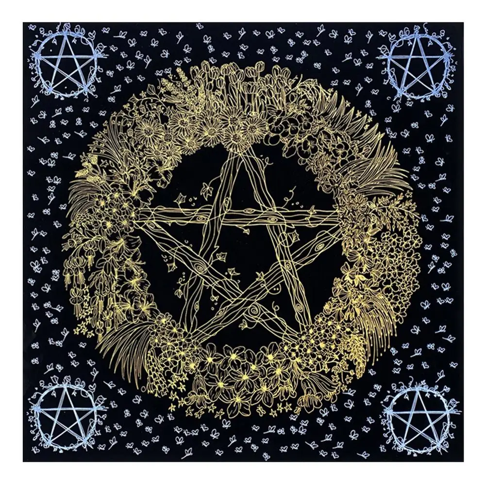 Tarot Card Tablecloth Velvet Divination Altar Cloth Board Game Fortune Astrology Divination Pentagram Oracle Card Pad