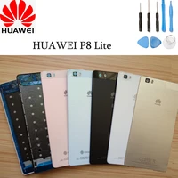 official huawei glass battery back cover camera lens frame rear door housing case replacement tools for huawei p8 lite