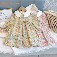 bear leader girls baby summer fashion dresses new kids flowers vestidos children sweet ruched clothes party costumes 2 7 years