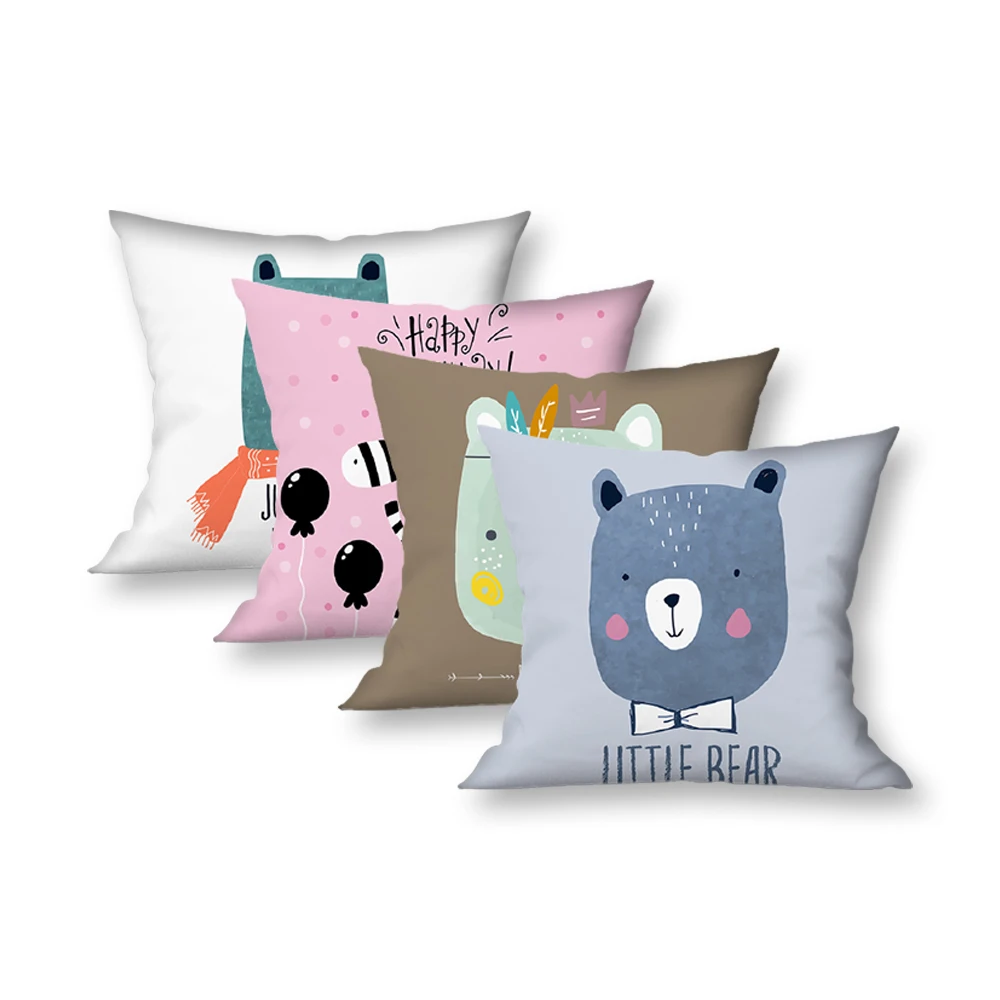 

Cartoon animal Single Side Print Decorative Cushion Cover Throw Pillows Case for sofa bed Christmas Tree Decorations Home Decor