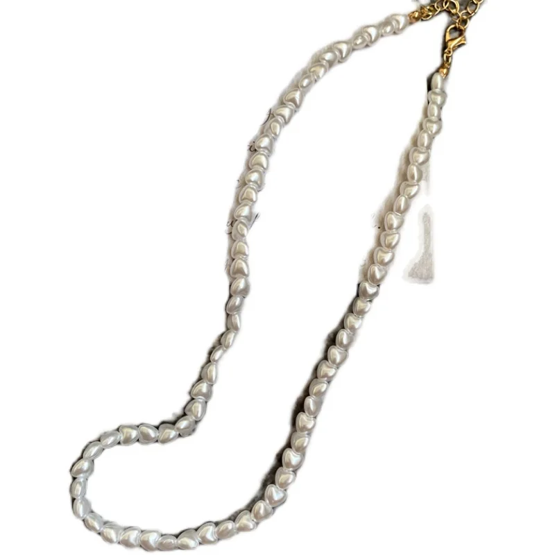 

KXR Necklace Female Baroque Heart Shape Imitation Pearl INS Simple Design Sense Collarbone Chain Light Luxury Sweet Necklaces
