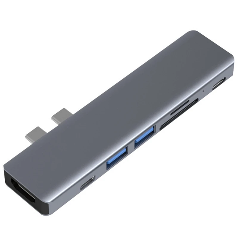 

USB 3.1 Type-C Hub to HDMI-COMPatible 4K Thunderbolt 3 Adapter USB C Hub with Hub 3.0 TF SD Reader Slot PD