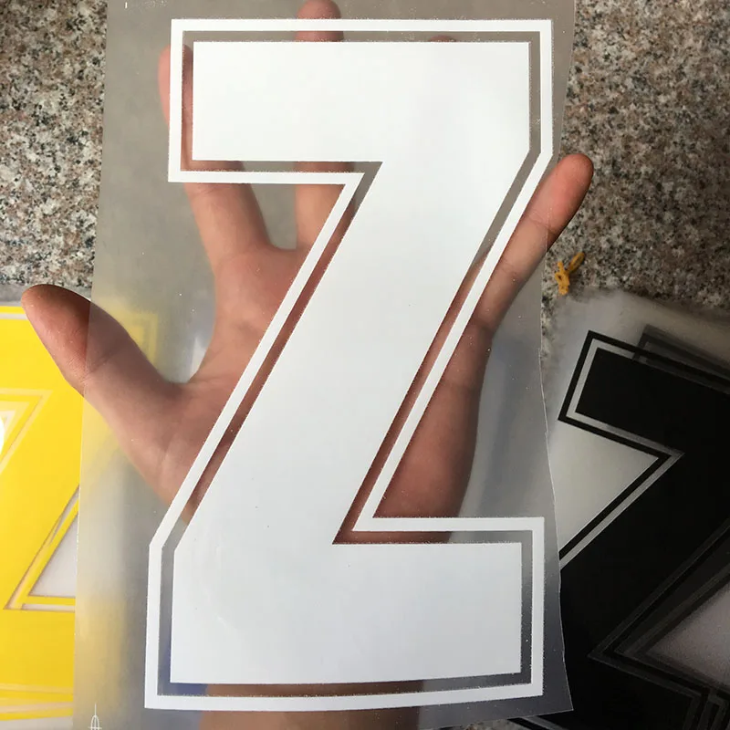 Z 22 см белый цвет письмо A-Z термонаклейки название Спортивная тканевая наклейка Горячая теплопередача DIY термоклейкие для одежды сумка обувь - Цвет: Z