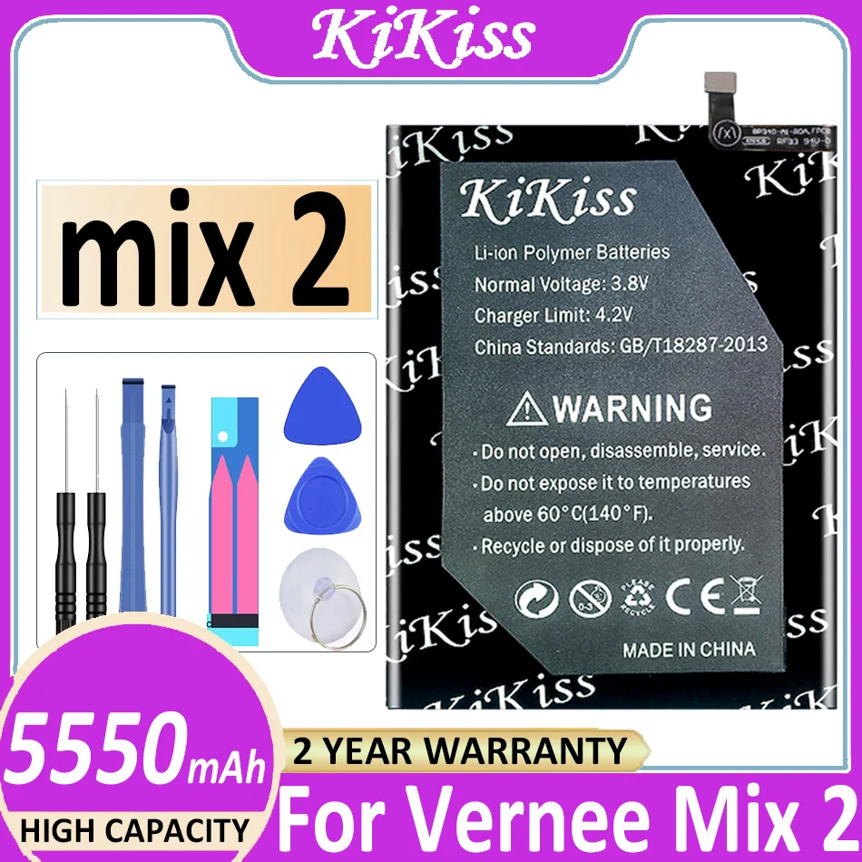 

Оригинальный аккумулятор KiKiss 5550 мАч для Vernee Mix 2 Mix2 Bateria