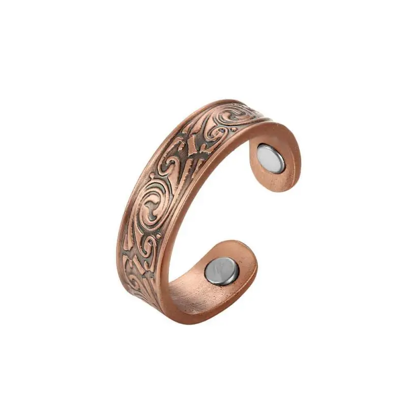 Винтажный магнитный браслет викингов из красной меди открывающийся для мужчин