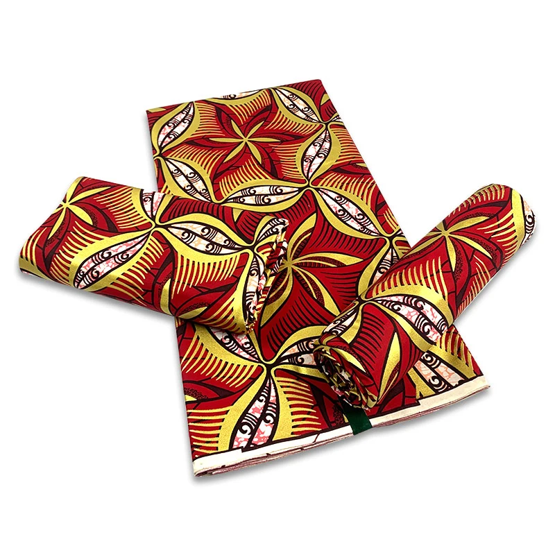 

New Arrival Gold Wax Prints African Ankara Fabric Soft Golden Cotton Pagne High Quality Nigerian Real Wax Ghana Sewing Dresses