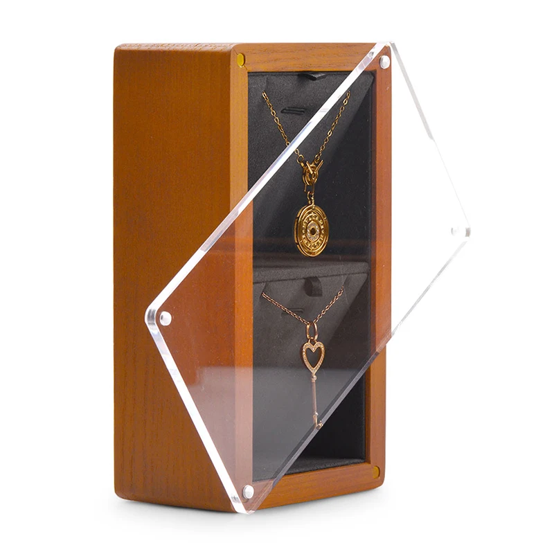 Oirlv Solid Wood Jewelry Box For Ring Earrings Necklace Pendant Bracelet Watch Storage Case Jewelry Display Box