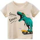 Футболка для мальчиков, летняя одежда, Детская летняя футболка для мальчиков, топы с динозавром, футболки для маленьких мальчиков, Мультяшные хлопковые футболки, детские От 1 до 9 лет