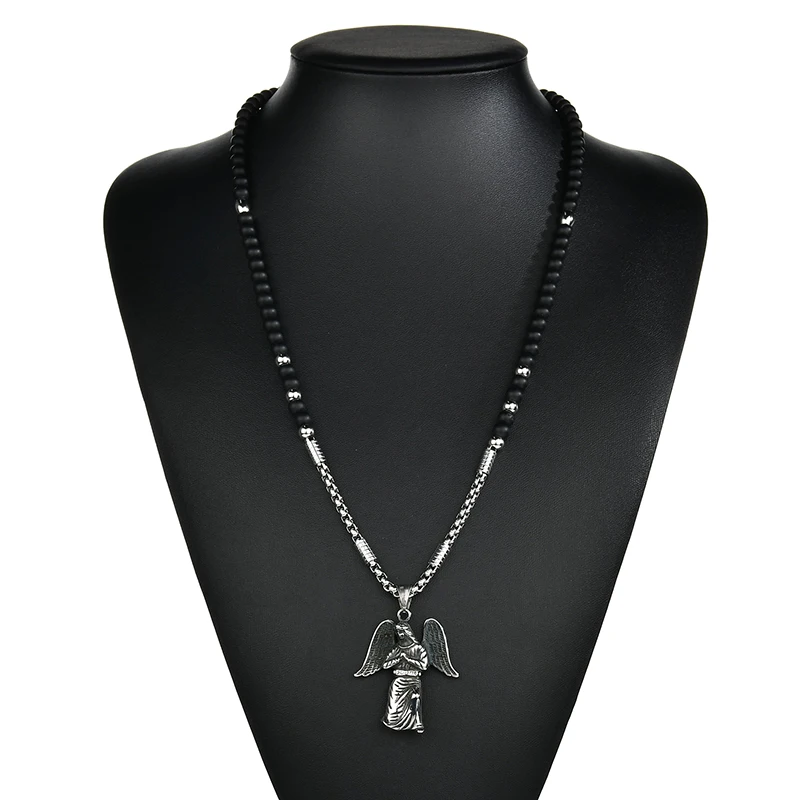 Ожерелье с орлом/коровой/черепом/головой гексаграмма компаса ангелом колье из