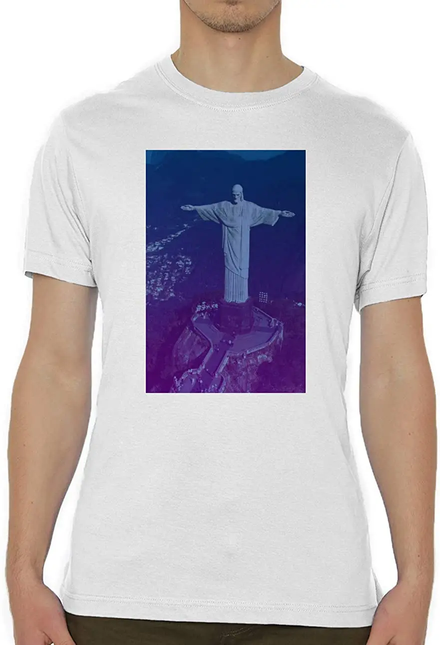 

Biggest Jesus Christ Statue Photo Art Crew Neck Men's T-Shirt New Tee Summer 2020 Pure Cotton Breathable Short Sleeve Tshirt