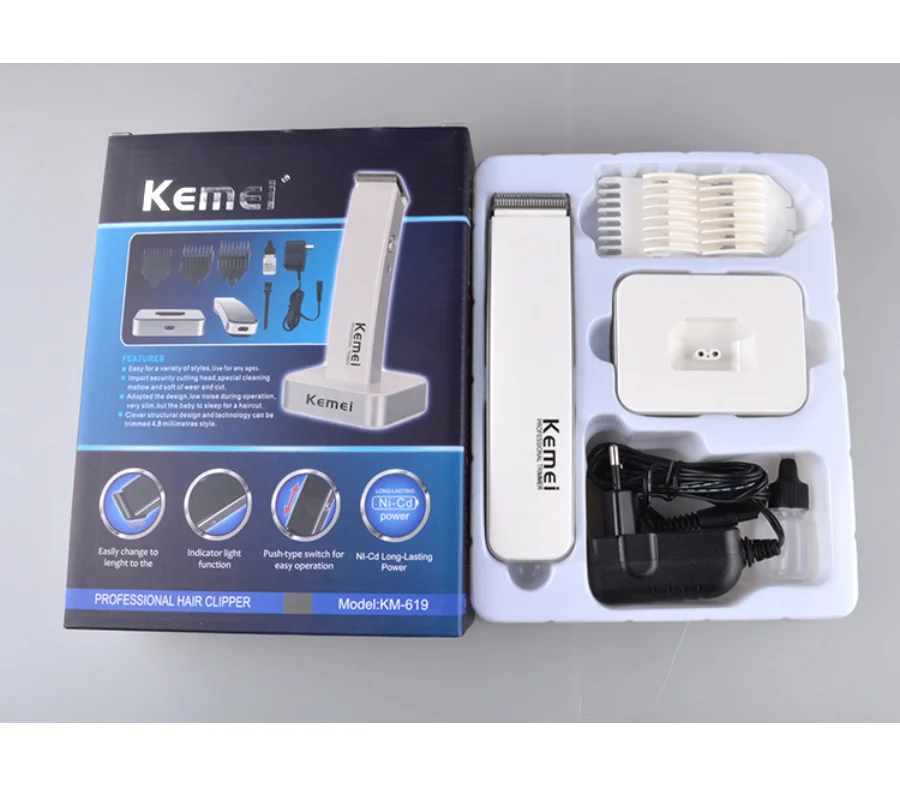 Белый Orginal Pro Electric Clipper Hair Trimmer Beard Rechargeable Haircut Hair Cutter Men Baby Hair Cutting Machine EU/US Plug - Цвет: Белый