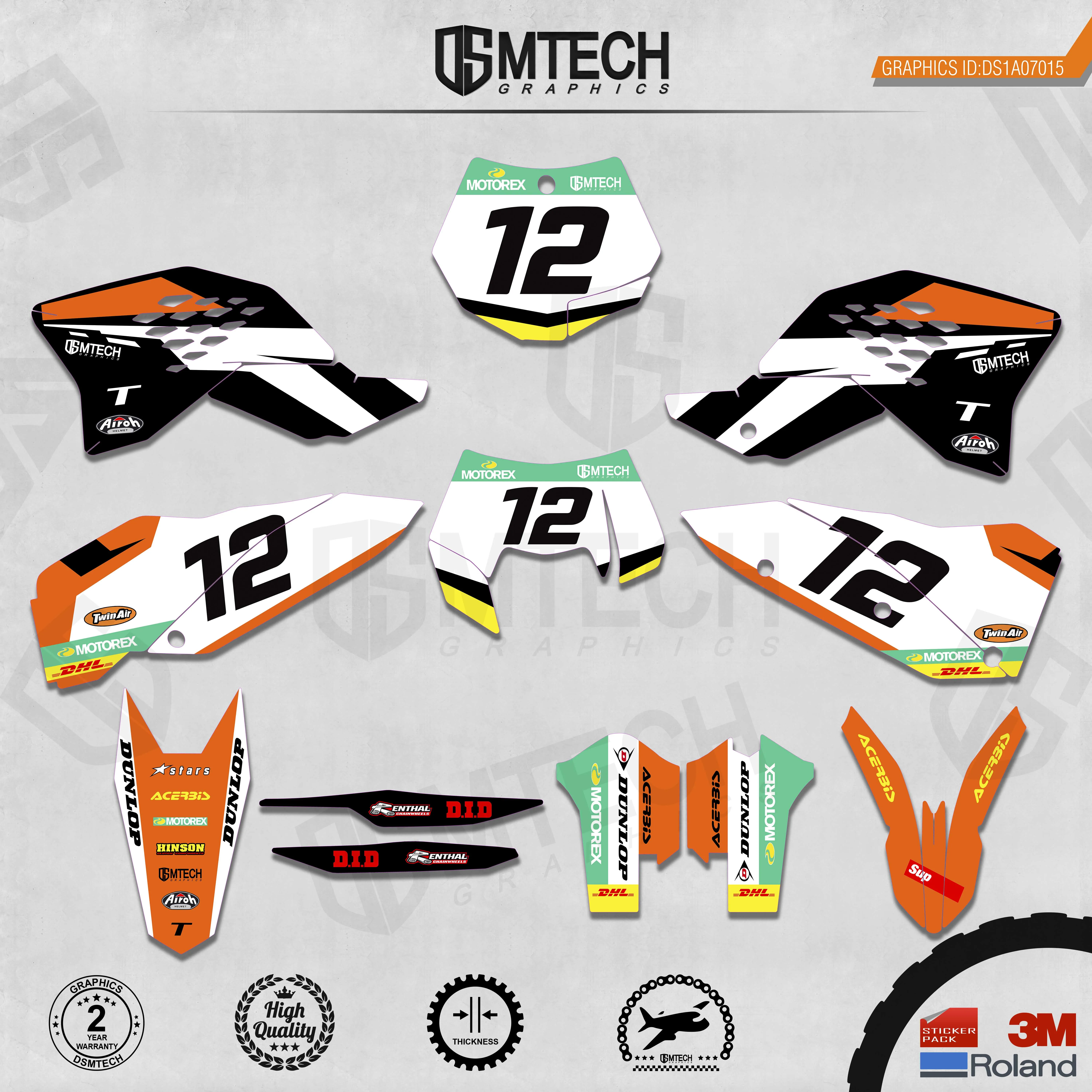 DSMTECH Customized Team Graphics Backgrounds Decals 3M Custom Stickers For 2007-2010 SXF  2008-2011 EXC Supreme 015