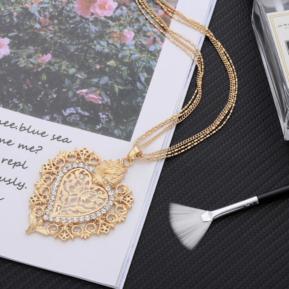 Ожерелье Shefly с подвеской в форме сердца ангела для женщин кубическим цирконием