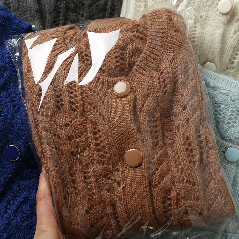 Однобортный короткий кардиган тонкие свитера осенне-зимние женские кардиганы |