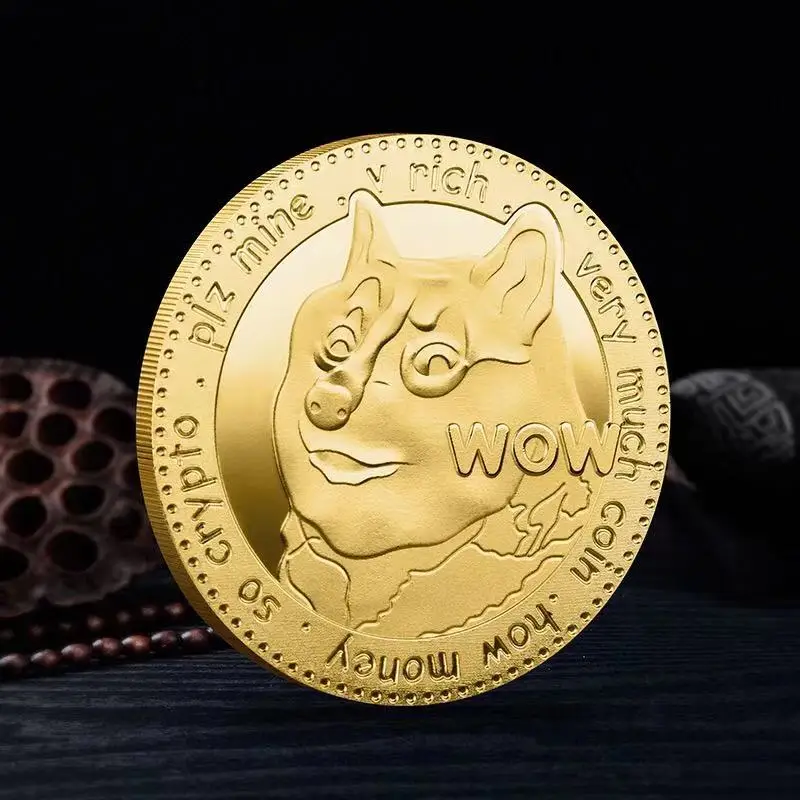 Памятные монеты Dogecoin золотистые/серебристые 1 унция с изображением милой собаки