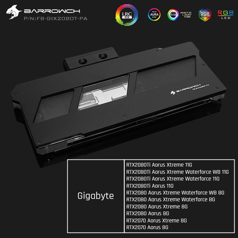 Barrowch FB GIX2080T PA цифровой термометр GPU блоки 5 в 3 Pin алюминиевый сплав панель для Gigabyte